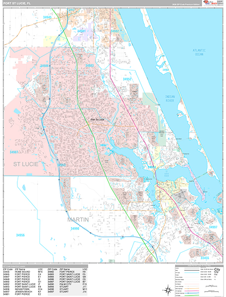 Port St. Lucie Wall Map